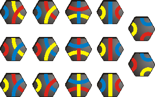 14 plo��ic ima rde�e, modre in rumene poti