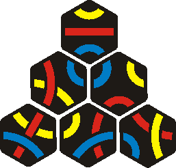 Piramida iz �estih plo��ic v treh barvah